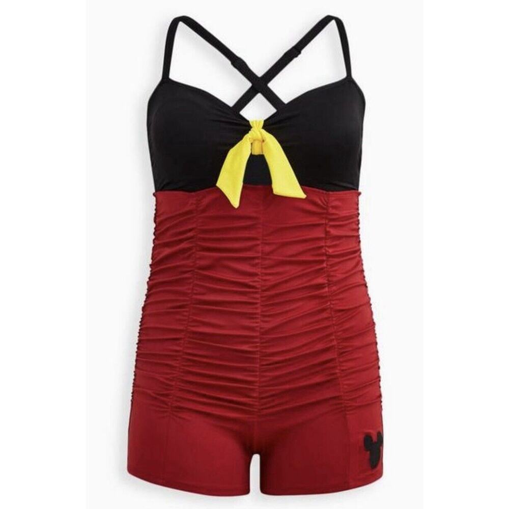 Torrid Disney Mickey Mouse Tie Front Romper Size 3-D/DD NWT MSRP $119